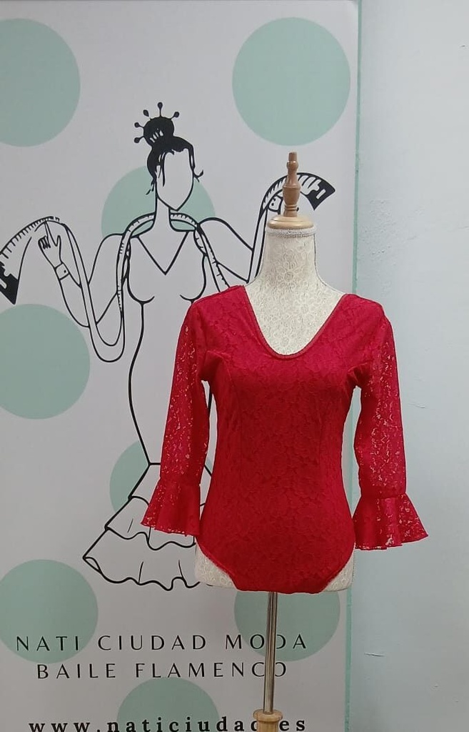 BODY ROJO ENCAJE ADULTO (S/M)