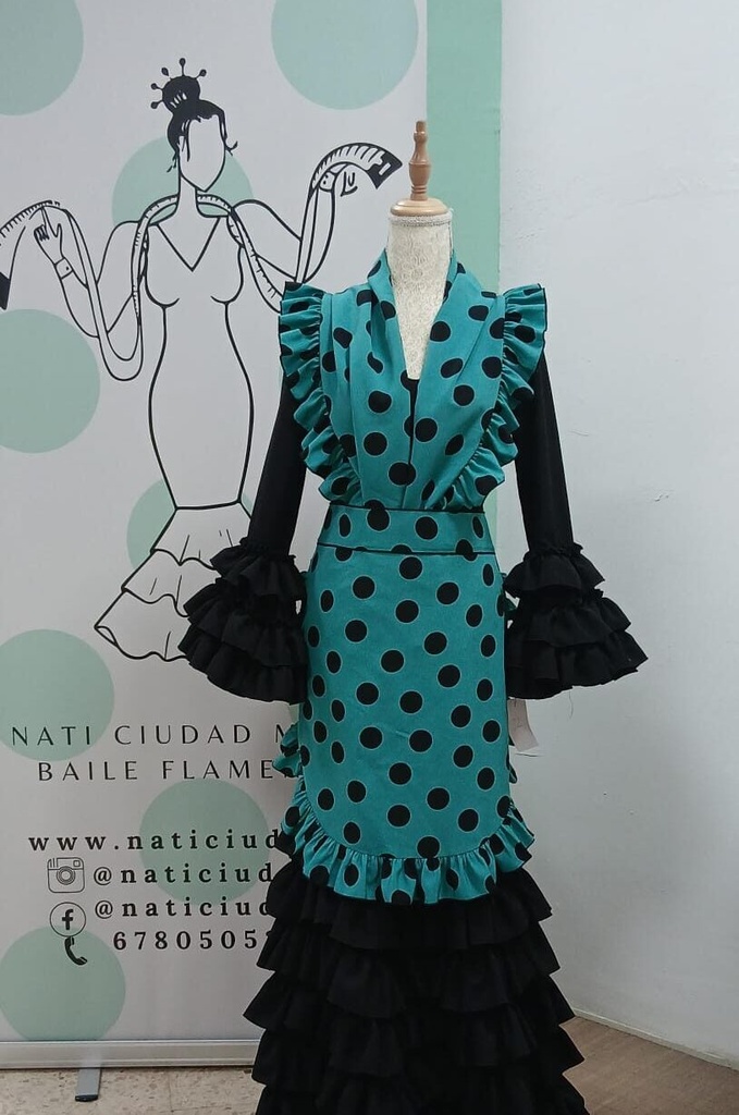 MANDIL + PICO PETRÓLEO CON LUNAR NEGRO