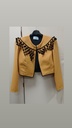 CHAQUETA AMARILLO ALBERO ADORNADA EN NEGRO